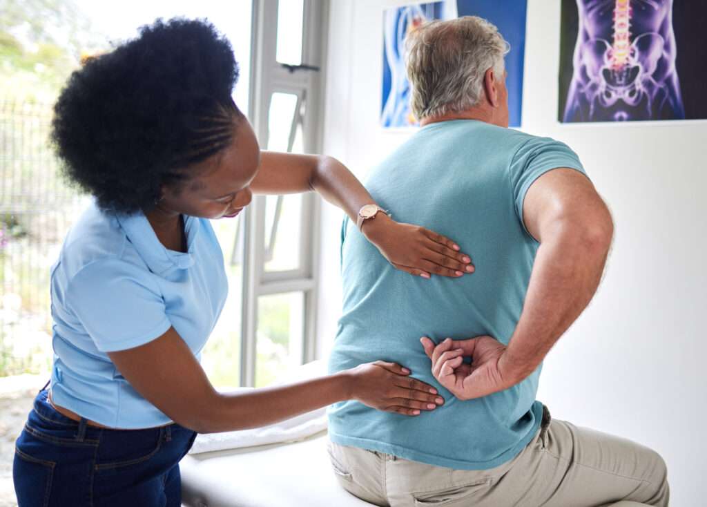 nurse examining a patient